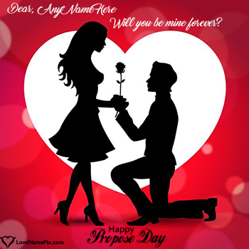 Romantic Propose Day Wishes Card For Couples With Name