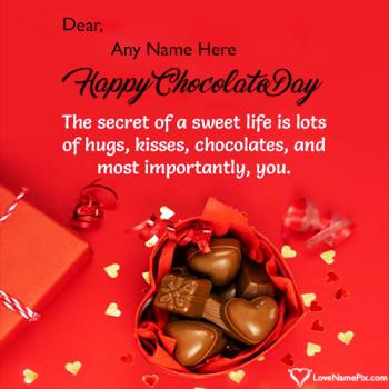 Special Happy Chocolate Day Message For Lovers With Name