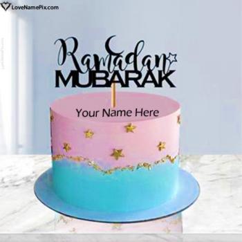 Special Ramadan Mubarak Cake Topper With Name