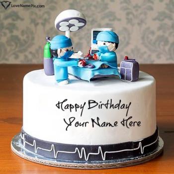 Surgeon Doctors Professional Birthday Cake With Name