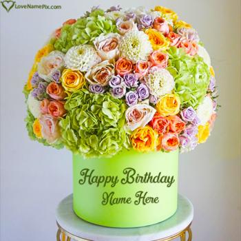 Sweet Happy Birthday Flower For Friends With Name