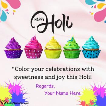Sweet Happy Holi Wishes Pic For Friends With Name