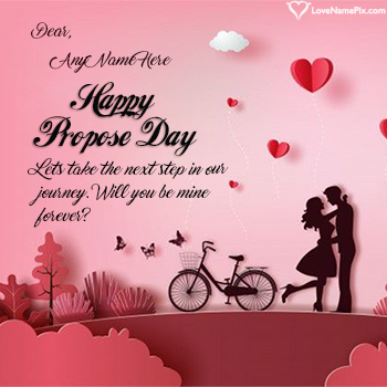 Sweet Happy Propose Day Greeting Card With Name