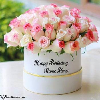 Sweet Pink Flowers Birthday Wishes For Girls With Name