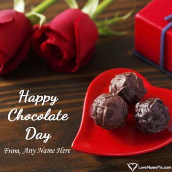 Unique Chocolate Day Greeting For Lovers With Name