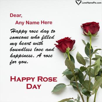 Write Lover Name On Happy Rose Day Wishes With Name