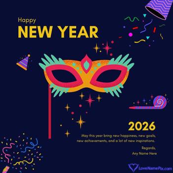 Write Name to Create Happy New Year Wishes 2026 Image With Name