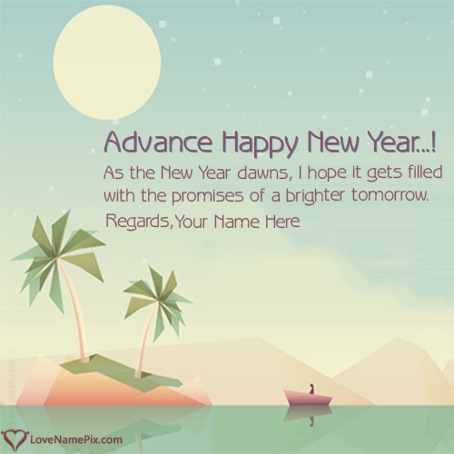 Advance Happy New Year Wishes With Name