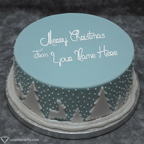 Amazing Christmas Greeting Decorated Cake With Name