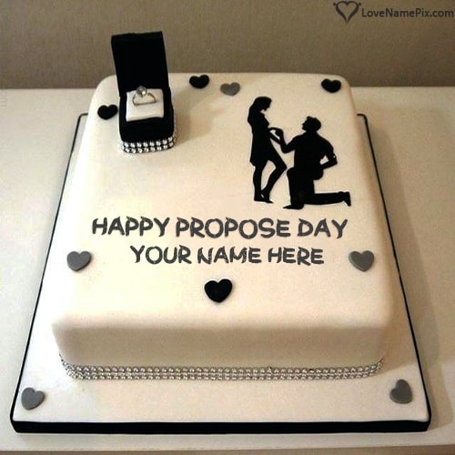 Beautiful Design Love Proposal Cake With Name