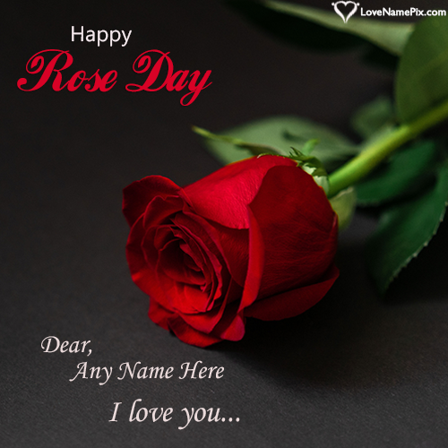 Beautiful Happy Rose Day Wish For Lovers With Name