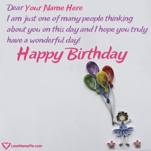 Birthday Card Messages For Girl With Name