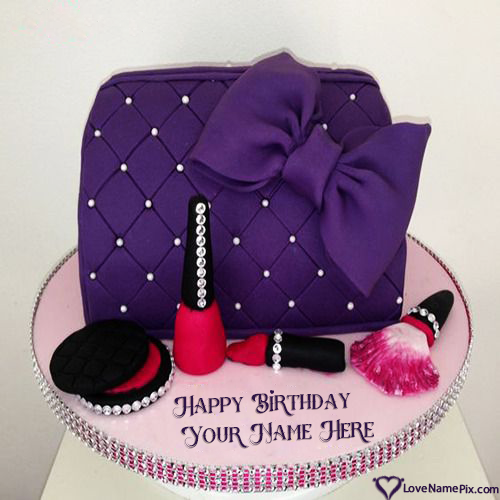 Branded Bag And Nail Polish Cake Girl Birthday With Name