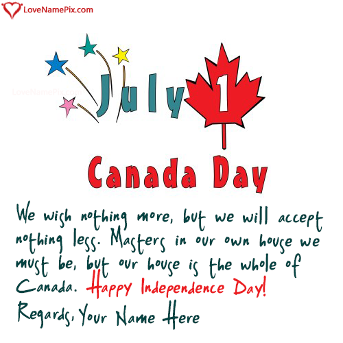 Canada Independence Day Celebration With Name