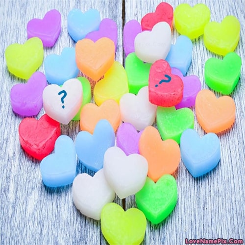Colorful Hearts Letter With Name