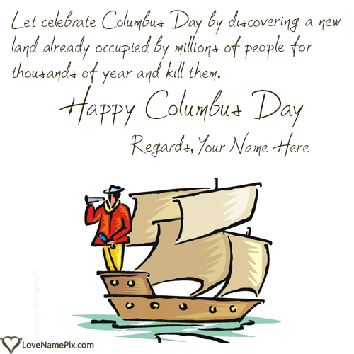 Columbus Day Cards Funny With Name