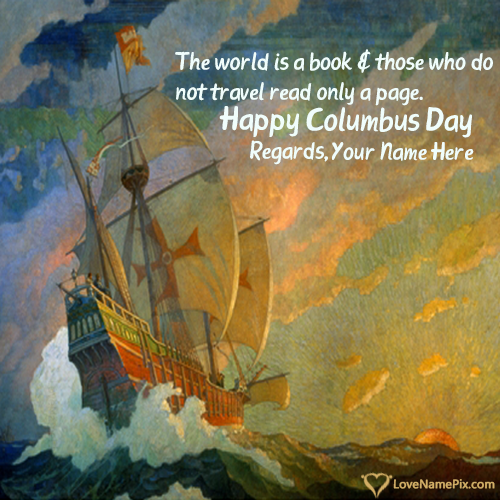 Columbus Day Greeting Cards With Name