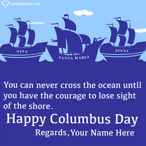 Columbus Sailed Ocean Blue Quotes With Name