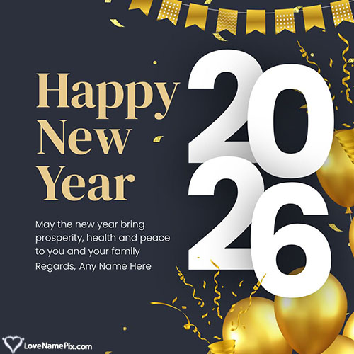 Create 2026 New Year Card Online Free Download With Name