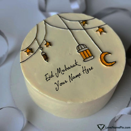 Create Custom Eid Mubarak Cake Images in HD With Name