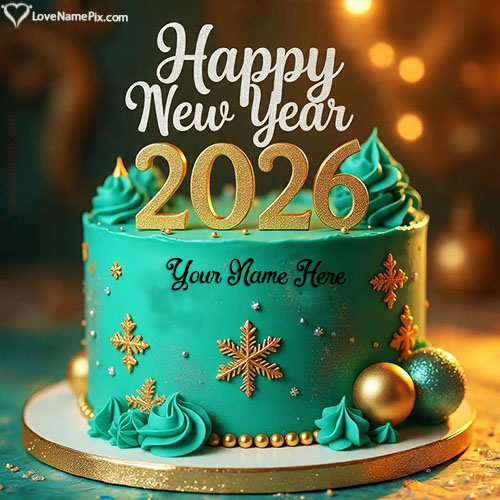 Create Online Happy New Year Cake with Cake Topper With Name