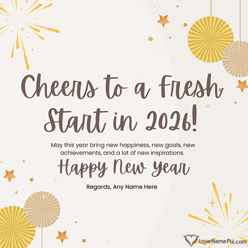 Creative Happy New Year Card Making Online Free With Name