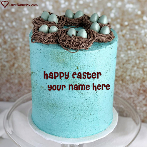 Cute Easter Robin Egg Cake Designs With Name