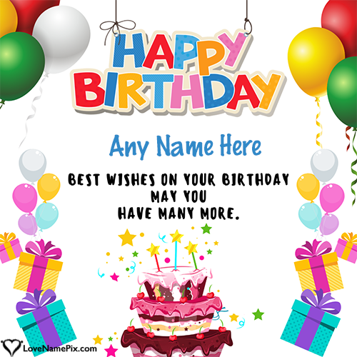 Cute Happy Birthday Wishes Card For Kids With Name