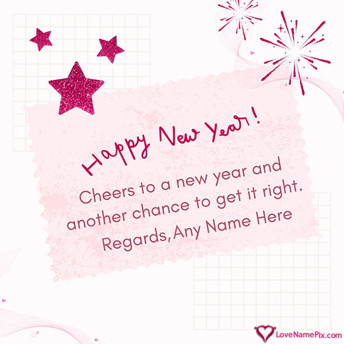 Cute Happy New Year 2026 Card Making Online With Name