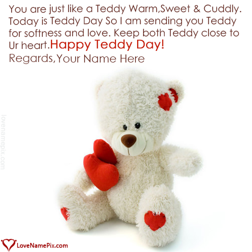 Cute Happy Teddy Day Images With Name Editor