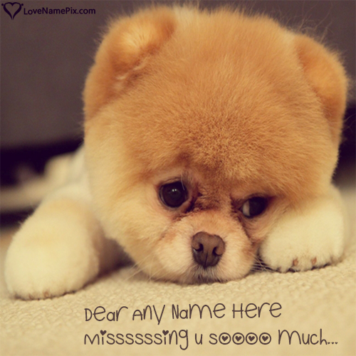 Cute Puppy Missing You Quotes With Name