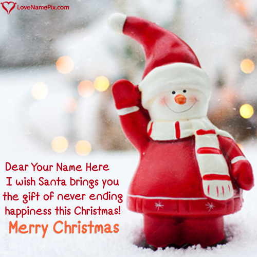Cute Red Santa Happy Christmas With Name
