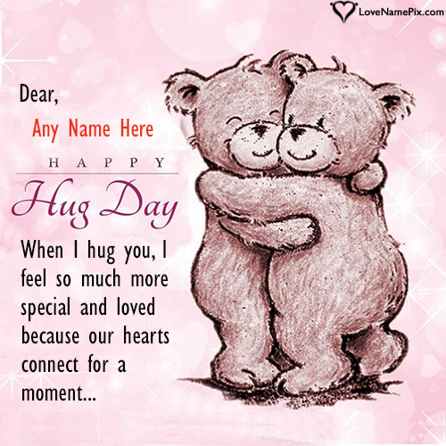 Cute Teddy Bear Hug Day Quotes For Girlfriend With Name