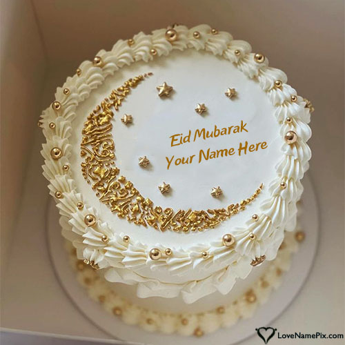 Design Custom Eid Mubarak Name Cake Generator Online With Name