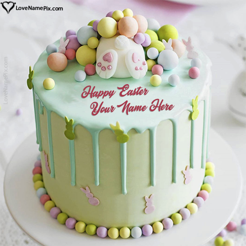 Easter Bunny Cake designs Images With Name