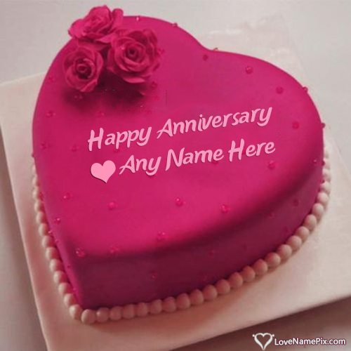 Edit Heart Marriage Anniversary Cake With Name