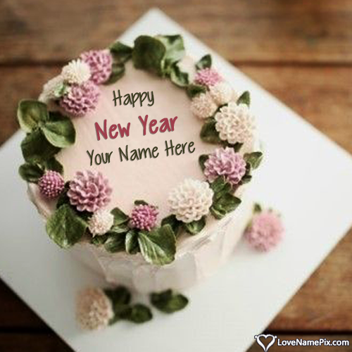 Editable Happy New Year Cake With Name