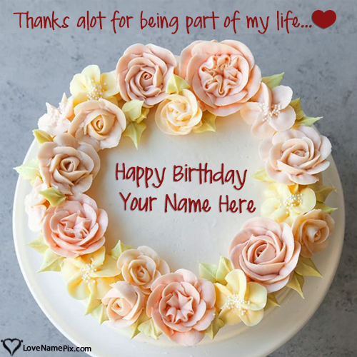 Editable Quotes Flower Birthday Cake