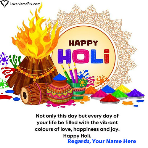 Elegant Happy Holi Wishes For Friends With Name