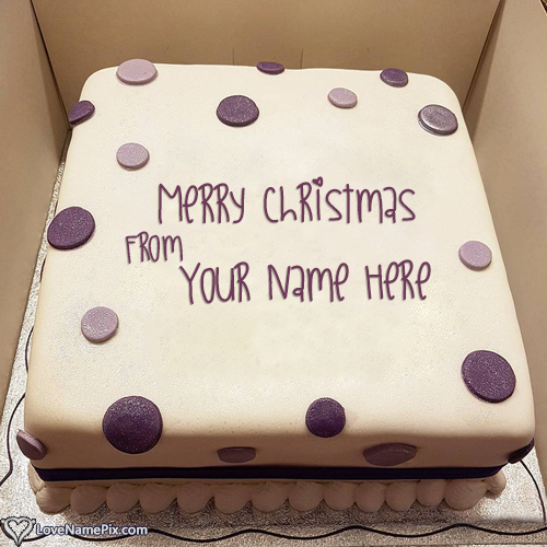 Elegant Merry Christmas Cake With Name