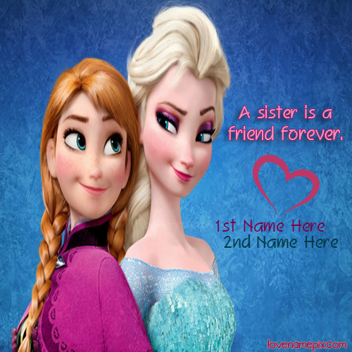 Elsa Anna Frozen Sisters With Name