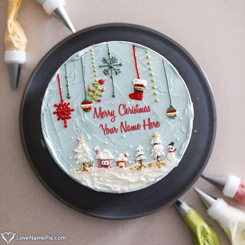 Famous Christmas Wishes Cake Images With Name