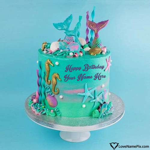 Free Ocean Birthday Cake Edit With Name