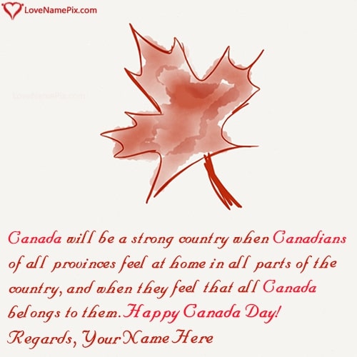 Free Online Greeting Cards Canada Day With Name