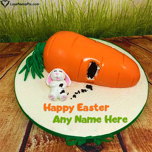 Funny Happy Easter Day Wishes Cake Surprise With Name