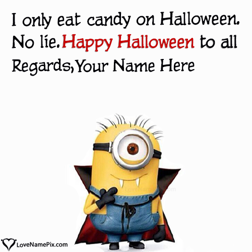 Funny Minion Halloween Wishes With Name