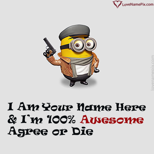 Funny Minion Pic For FB Profile With Name