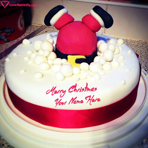 Funny Santa Clause Merry Christmas Wishes Cake With Name Funny Santa Clause Merry Christmas Wishes Cake With Name