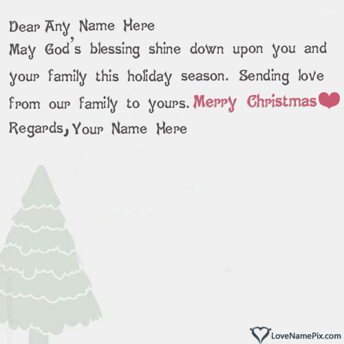 Handmade Christmas Greeting Cards With Name