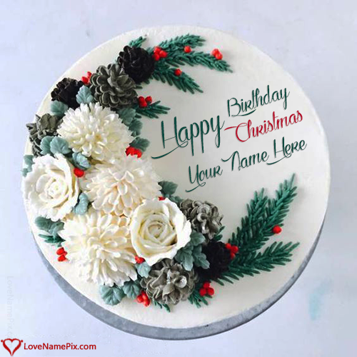 Happy Birthday Christmas Cake With Name